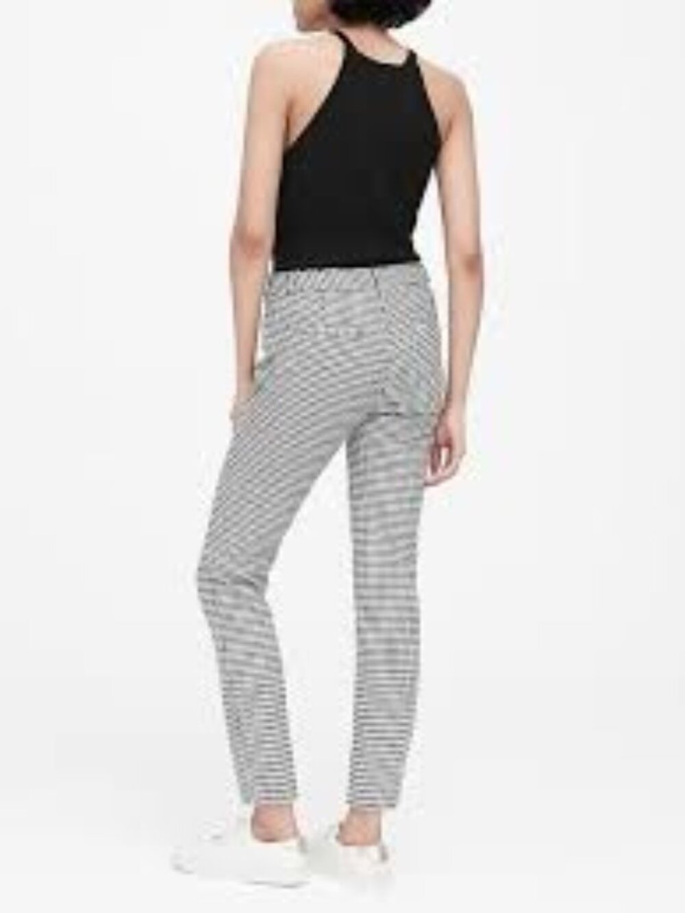 ✨Banana Republic Sloan Ankle Pants Geometric Diamond Pattern Black White - 4✨